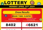 Robbie's Lottery Results for April 22, 2024