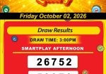 Robbie's Lottery Results for Friday, October 02, 2026
