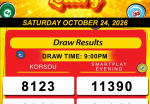 Happy Lottery Results for Saturday, October 24, 2026