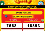 Happy Lottery Results for Saturday, September 26, 2026