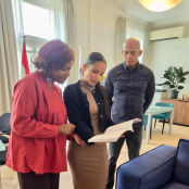Minister Plenipotentiary Arrindell Meets Local Authors Dwight Williams and Claudine Williams Wescot